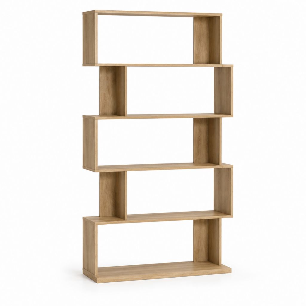 Étagère bibliothèque sur pied chêne clair en panneaux de particules 60 x 24 x 160 cm